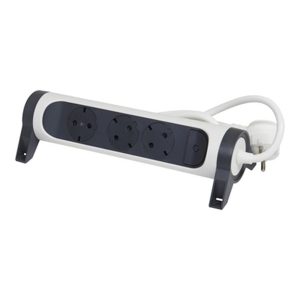 Legrand SurgeArrest 3 Outlets 1.5m Cable  White/Grey Rotating